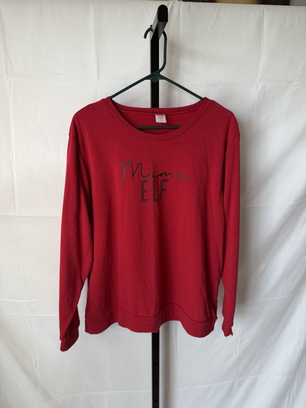 North Pole Mama Elf Red Long Sleeve Sweatshirt Size XL